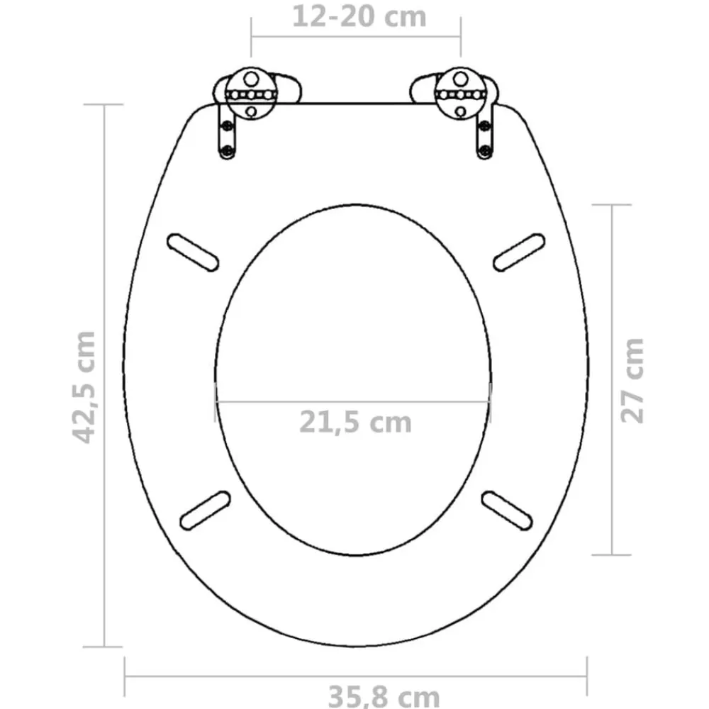 vidaXL Fontanería-Asiento inodoro WC MDF tapa de cierre suave diseño blanco