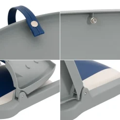 vidaXL Asiento para barco con pedestal giratorio 360° Azul y blanco Best