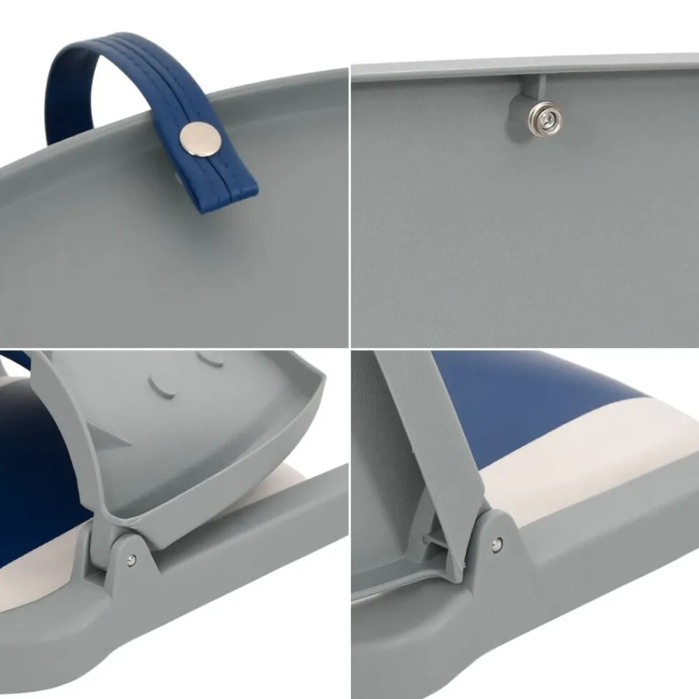 vidaXL Asiento para barco con pedestal giratorio 360° Azul y blanco Best