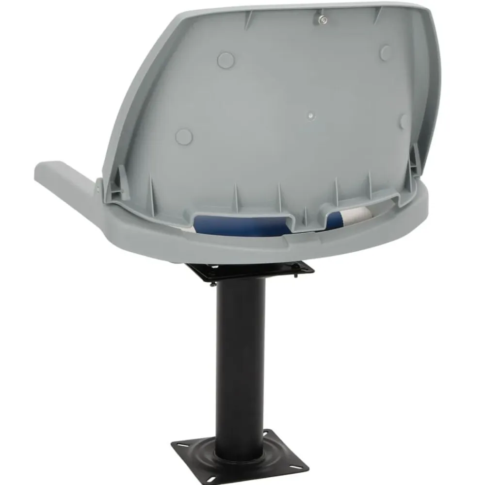 vidaXL Asiento para barco con pedestal giratorio 360° Azul y blanco Best