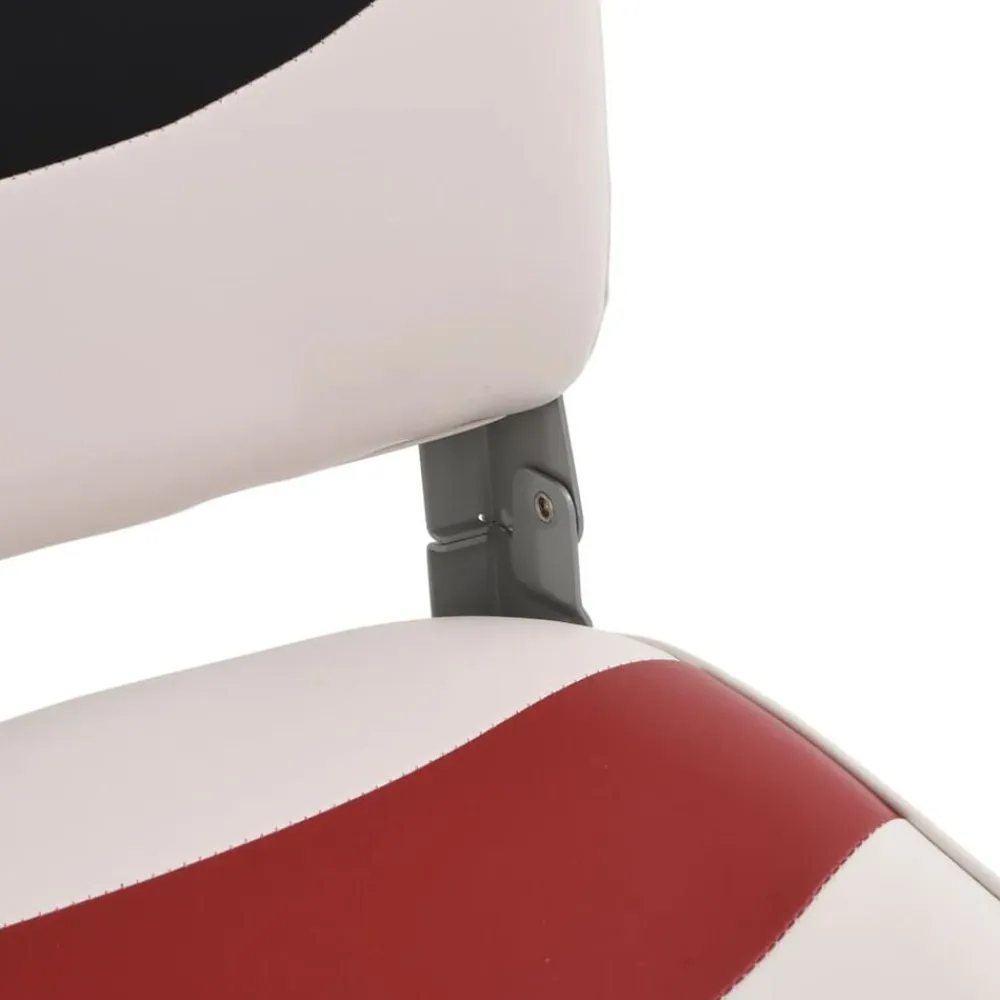 vidaXL Asiento para barco con pedestal giratorio 360° Blanco y rojo Online