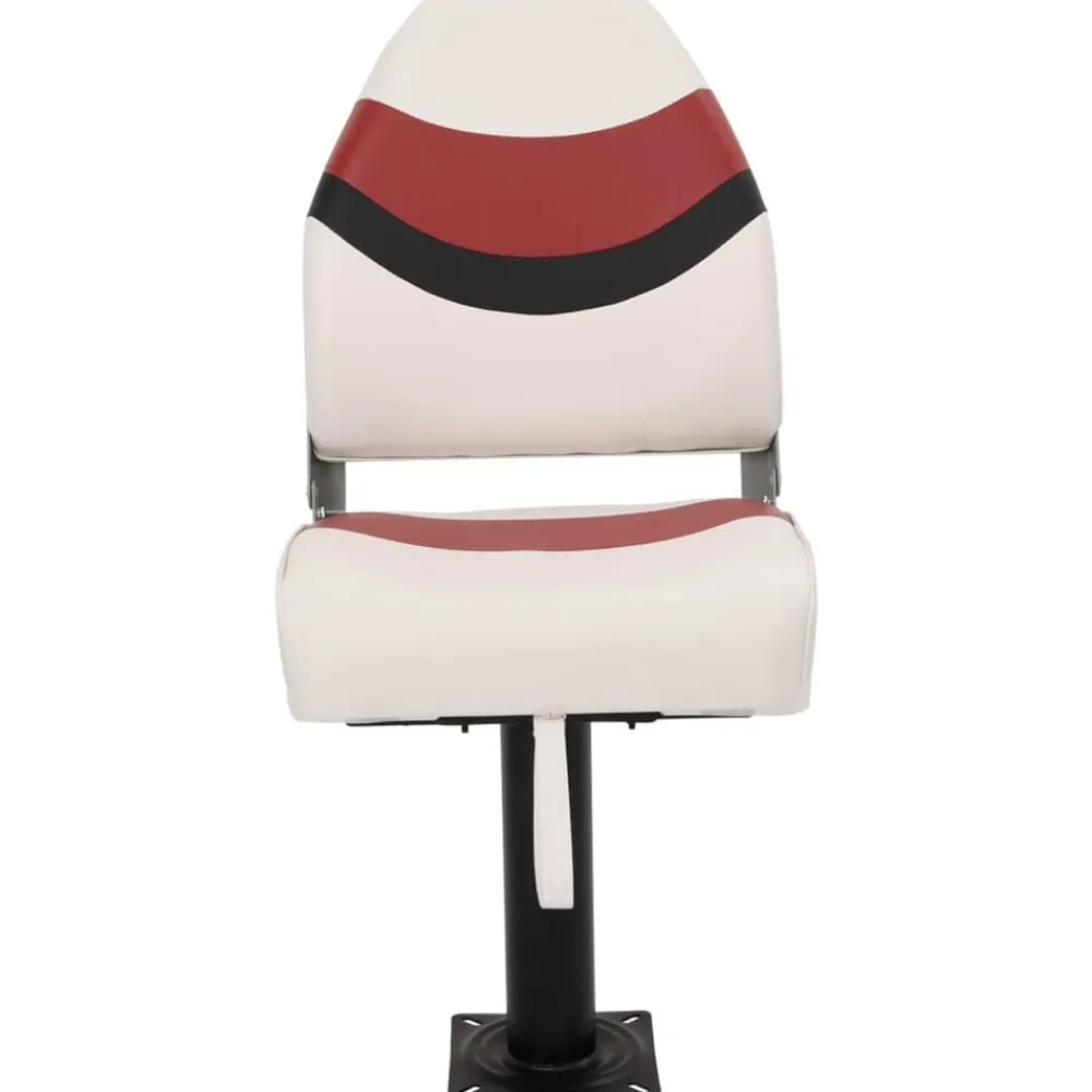 vidaXL Asiento para barco con pedestal giratorio 360° Blanco y rojo Online