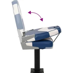 vidaXL Asiento para barco con pedestal giratorio 360° Blanco y azul Online