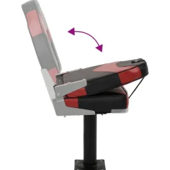 vidaXL Asiento para barco con pedestal giratorio 360° Negro y rojo Clearance