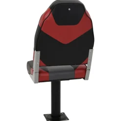 vidaXL Asiento para barco con pedestal giratorio 360° Negro y rojo Clearance