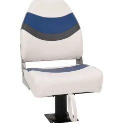 vidaXL Asiento para barco con pedestal giratorio 360° Blanco y azul New