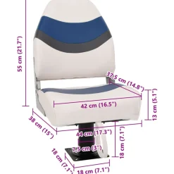 vidaXL Asiento para barco con pedestal giratorio 360° Blanco y azul New
