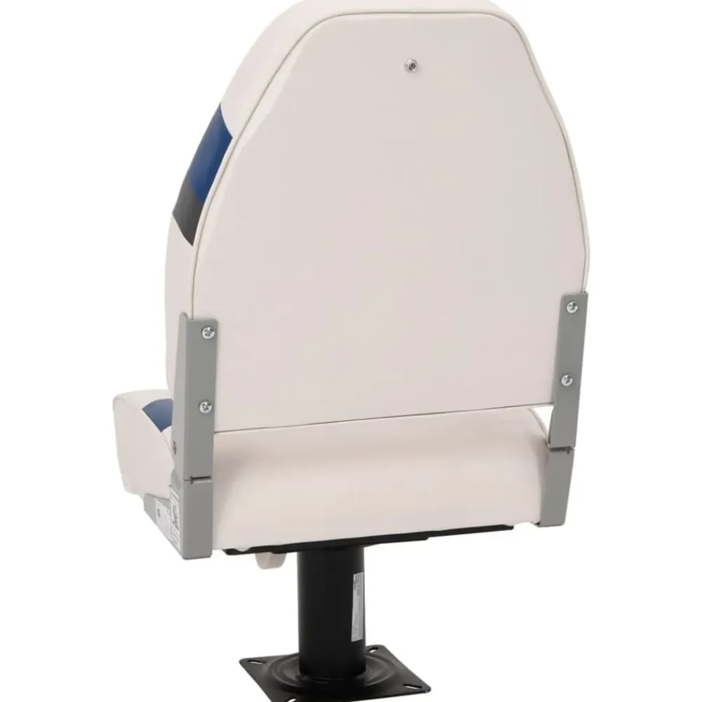 vidaXL Asiento para barco con pedestal giratorio 360° Blanco y azul New