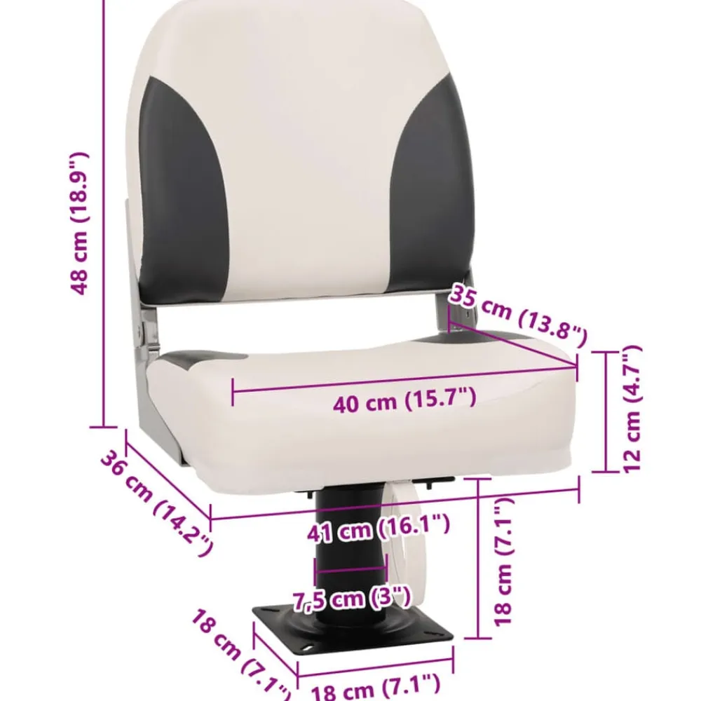 vidaXL Vehículos-Asiento para barco con pedestal giratorio 360°