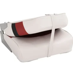 vidaXL Asiento para barco con pedestal giratorio 360° Blanco y rojo Best
