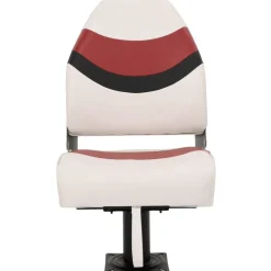 vidaXL Asiento para barco con pedestal giratorio 360° Blanco y rojo Best