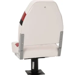 vidaXL Asiento para barco con pedestal giratorio 360° Blanco y rojo Best
