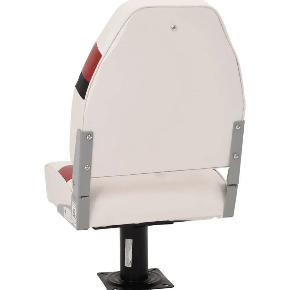 vidaXL Asiento para barco con pedestal giratorio 360° Blanco y rojo Best