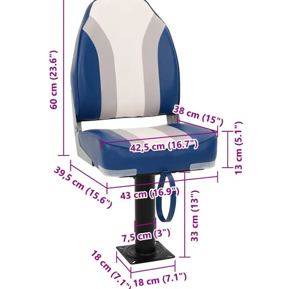 vidaXL Asiento para barco con pedestal giratorio 360° Outlet