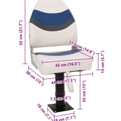 vidaXL Vehículos-Asiento para barco con pedestal giratorio 360°