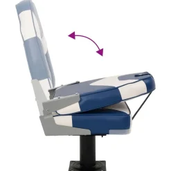 vidaXL Asiento para barco con pedestal giratorio 360° Blanco y azul New