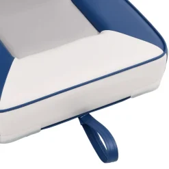 vidaXL Asiento para barco con pedestal giratorio 360° Blanco y azul New