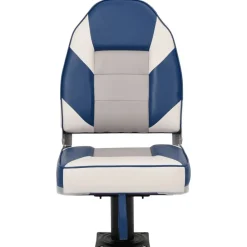 vidaXL Asiento para barco con pedestal giratorio 360° Blanco y azul New