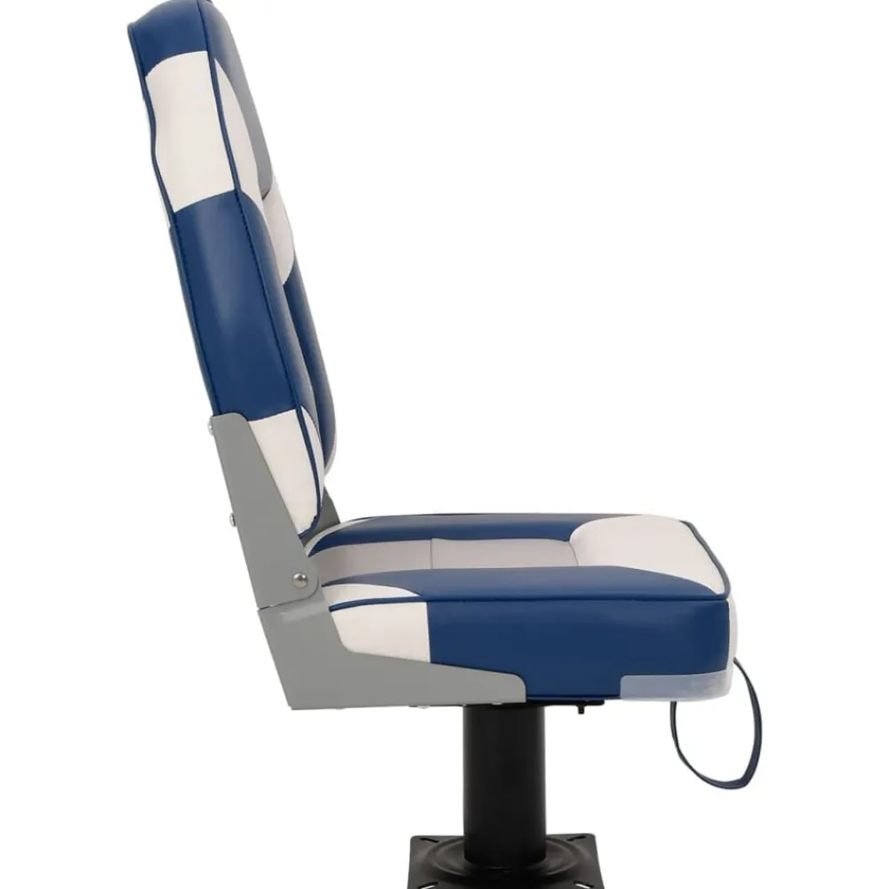 vidaXL Asiento para barco con pedestal giratorio 360° Blanco y azul New