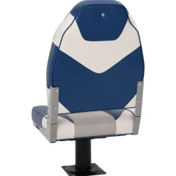 vidaXL Asiento para barco con pedestal giratorio 360° Blanco y azul New