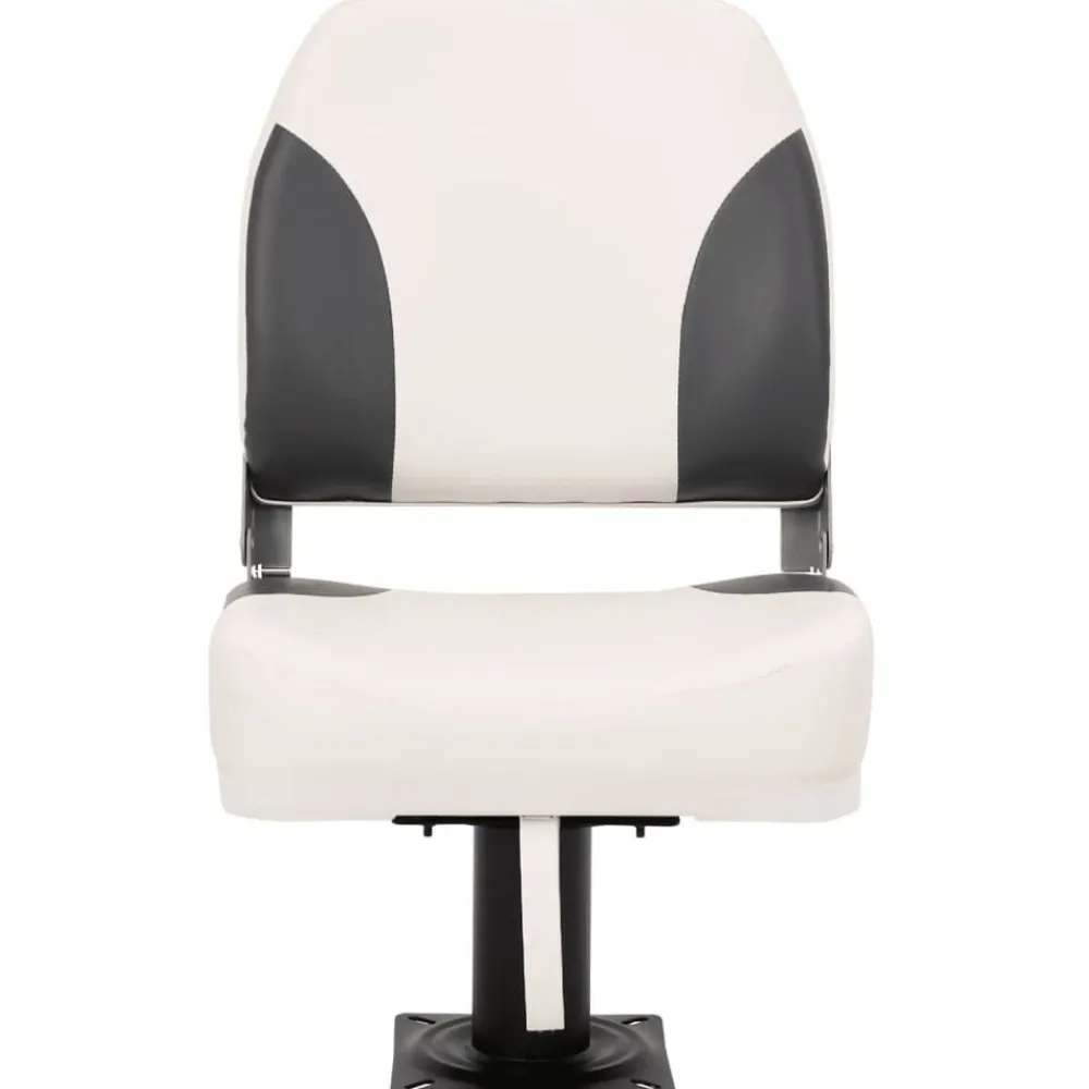 vidaXL Asiento plegable para barco 1 juego con respaldo bajo correa fijación gris oscuro y blanco Online