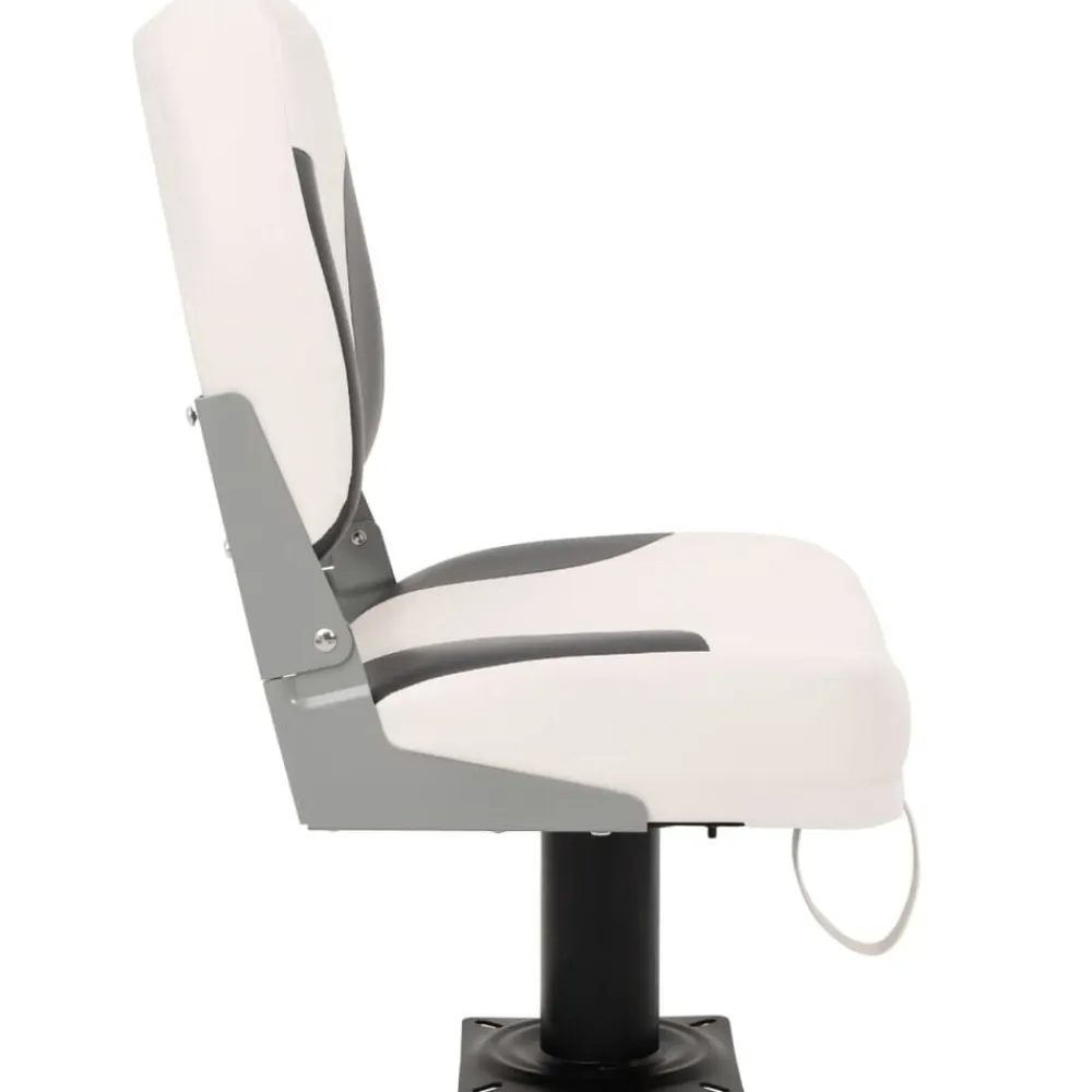 vidaXL Asiento plegable para barco 1 juego con respaldo bajo correa fijación gris oscuro y blanco Online