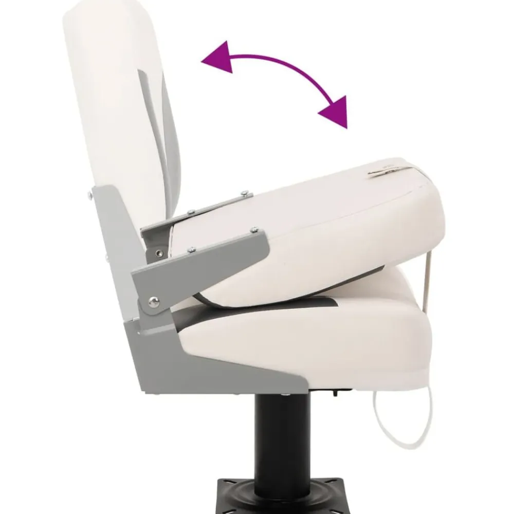 vidaXL Asiento plegable para barco 1 juego con respaldo bajo correa fijación gris oscuro y blanco Online