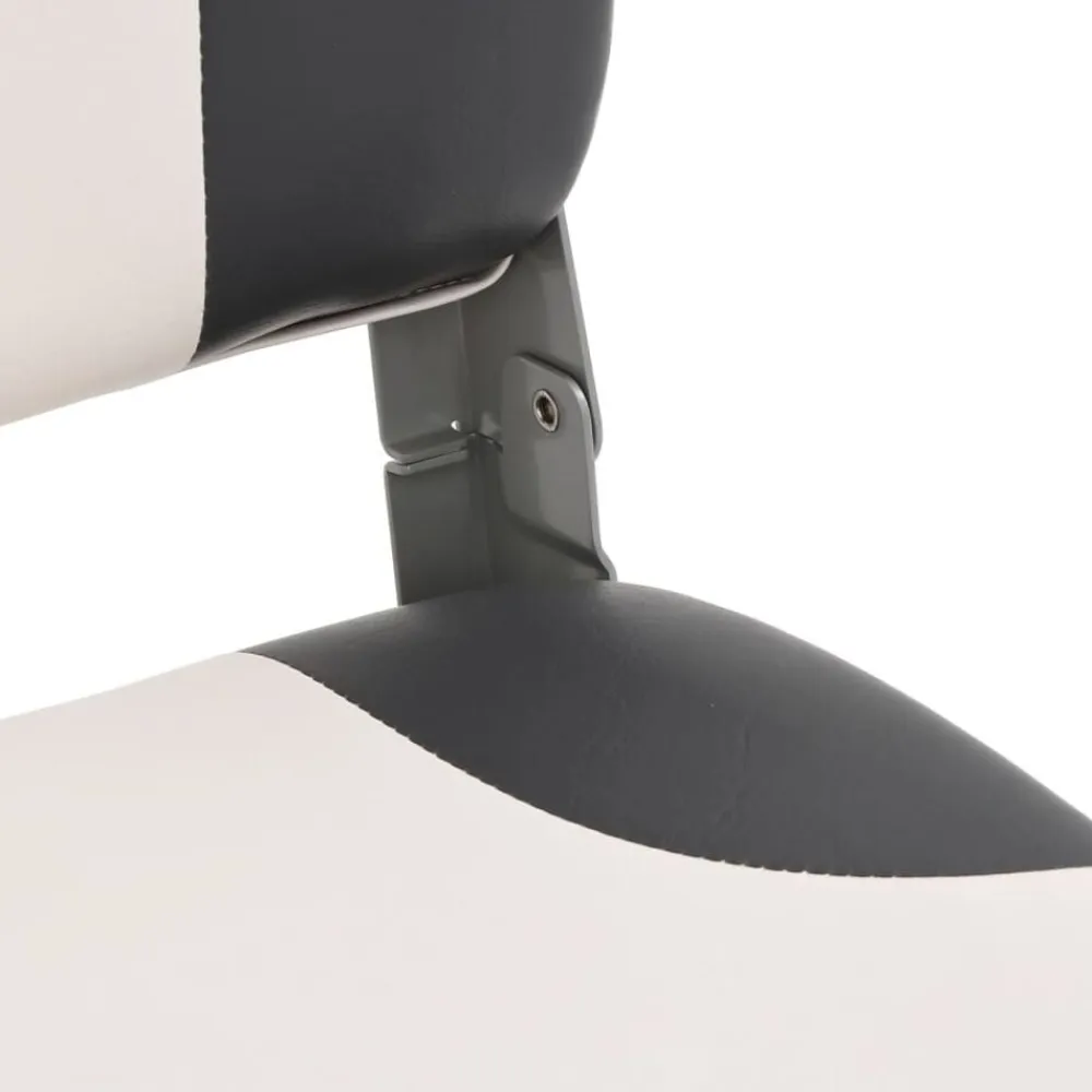 vidaXL Asiento plegable para barco 1 juego con respaldo bajo correa fijación gris oscuro y blanco Online