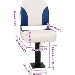 vidaXL Piezas Y Accesorios Para Vehículos-Asiento plegable para barco 1 juego 41x36x48 cm