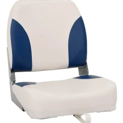 vidaXL Asiento plegable para barco 1 juego con cojín blanco y azul Azul y blanco Best