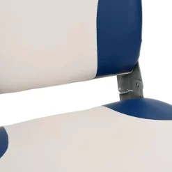 vidaXL Asiento plegable para barco 1 juego con cojín blanco y azul Azul y blanco Best