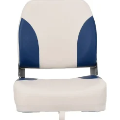 vidaXL Asiento plegable para barco 1 juego con cojín blanco y azul Azul y blanco Best