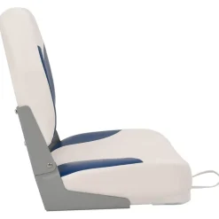 vidaXL Asiento plegable para barco 1 juego con cojín blanco y azul Azul y blanco Best