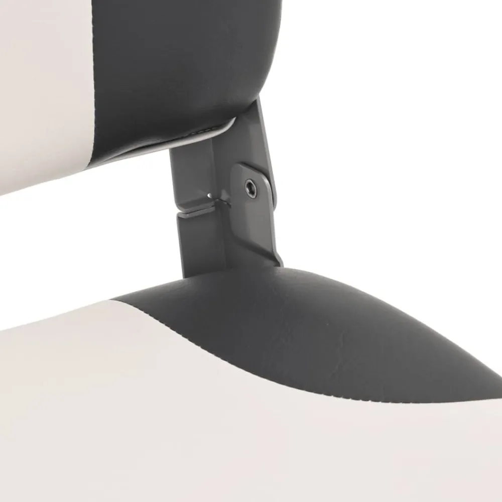 vidaXL Asiento plegable para barco 1 juego con respaldo bajo correa fijación gris oscuro y blanco Hot