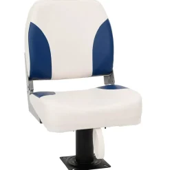 vidaXL Asiento plegable para barco 1 juego 41x36x48 cm Azul y blanco Outlet