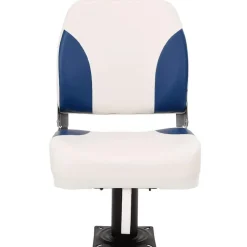 vidaXL Asiento plegable para barco 1 juego 41x36x48 cm Azul y blanco Outlet