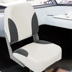 vidaXL Piezas Y Accesorios Para Vehículos-Asiento plegable para barco 1 juego con respaldo bajo correa fijación