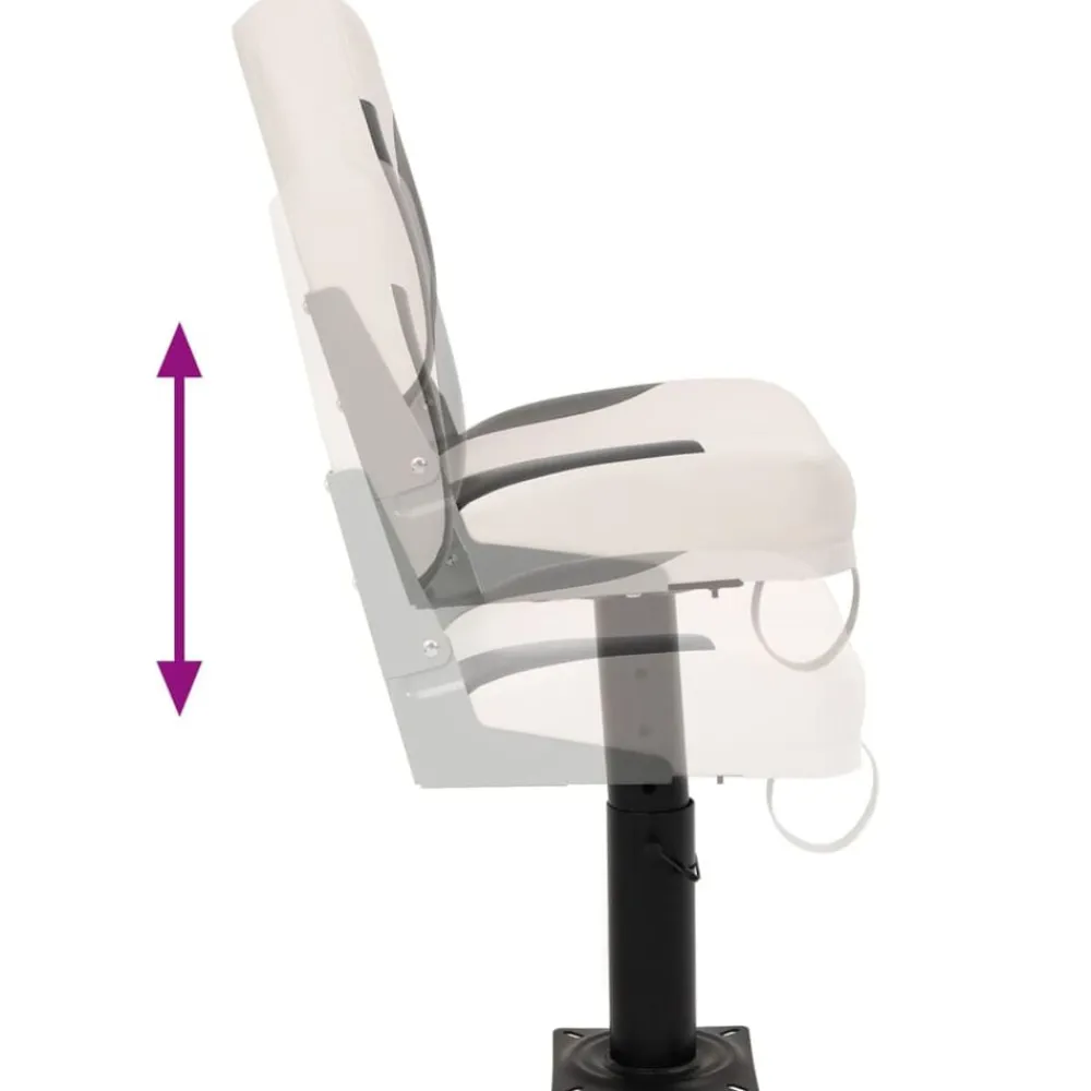 vidaXL Piezas Y Accesorios Para Vehículos-Asiento plegable para barco 1 juego con respaldo bajo correa fijación