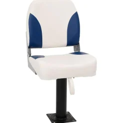 vidaXL Asiento plegable para barco 1 juego 41x36x48 cm Azul y blanco Hot