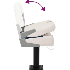 vidaXL Asiento plegable para barco 1 juego 41x36x48 cm Azul y blanco Hot