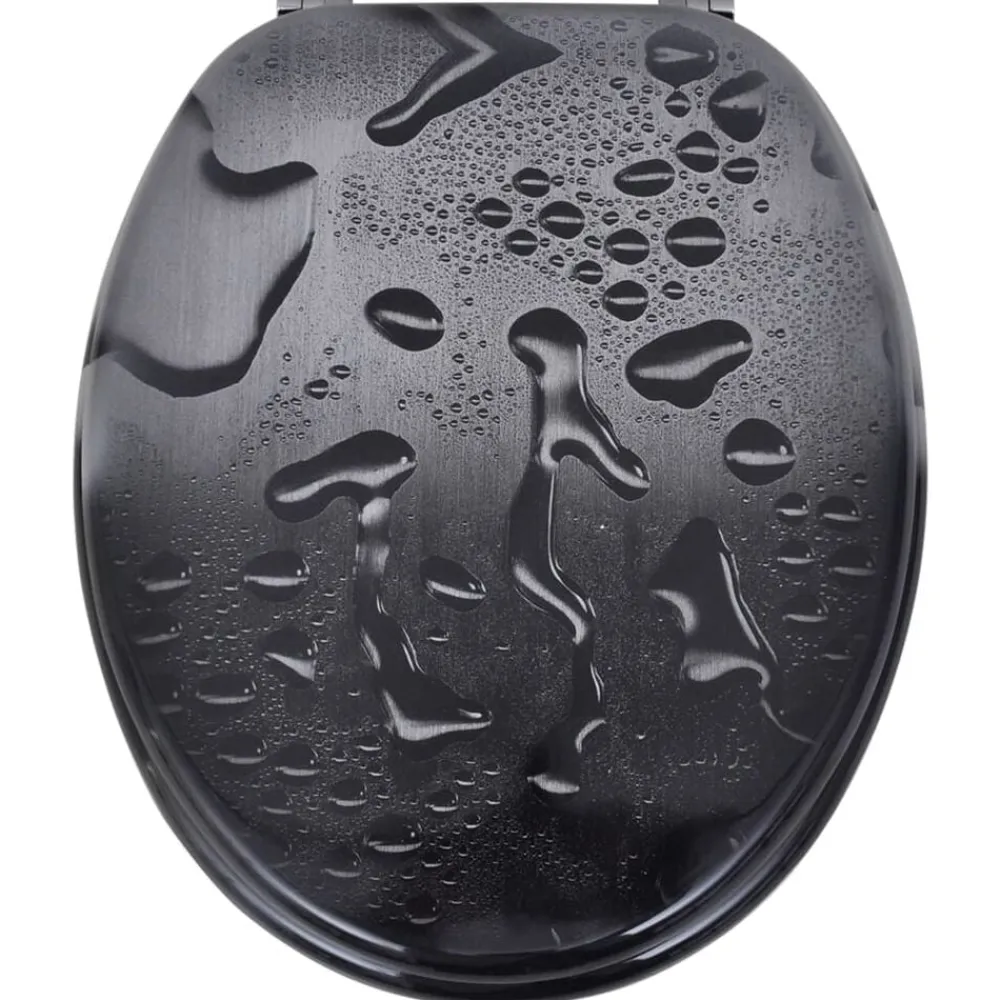vidaXL Asiento tapa de WC de madera MDF diseño de gotas de agua Best