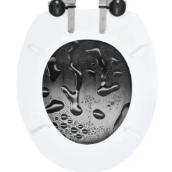 vidaXL Asiento WC con tapa de cierre suave MDF diseño gotas de agua