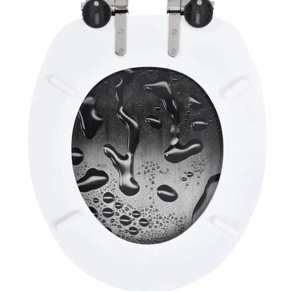 vidaXL Asiento WC con tapa de cierre suave MDF diseño gotas de agua