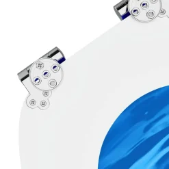 vidaXL Fontanería-Asiento WC tapa cierre suave 2 uds MDF azul diseño gota de agua
