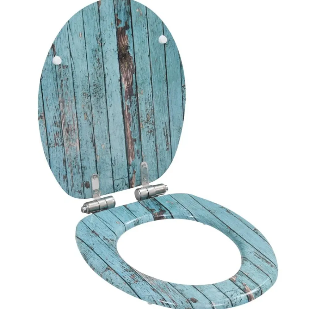 vidaXL Asiento WC tapa de cierre suave MDF diseño madera envejecida Best