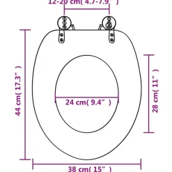 vidaXL Fontanería-Asiento WC tapa de cierre suave MDF verde diseño gotas de agua
