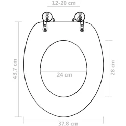 vidaXL Fontanería-Asiento WC y tapa MDF azul diseño gotas de agua