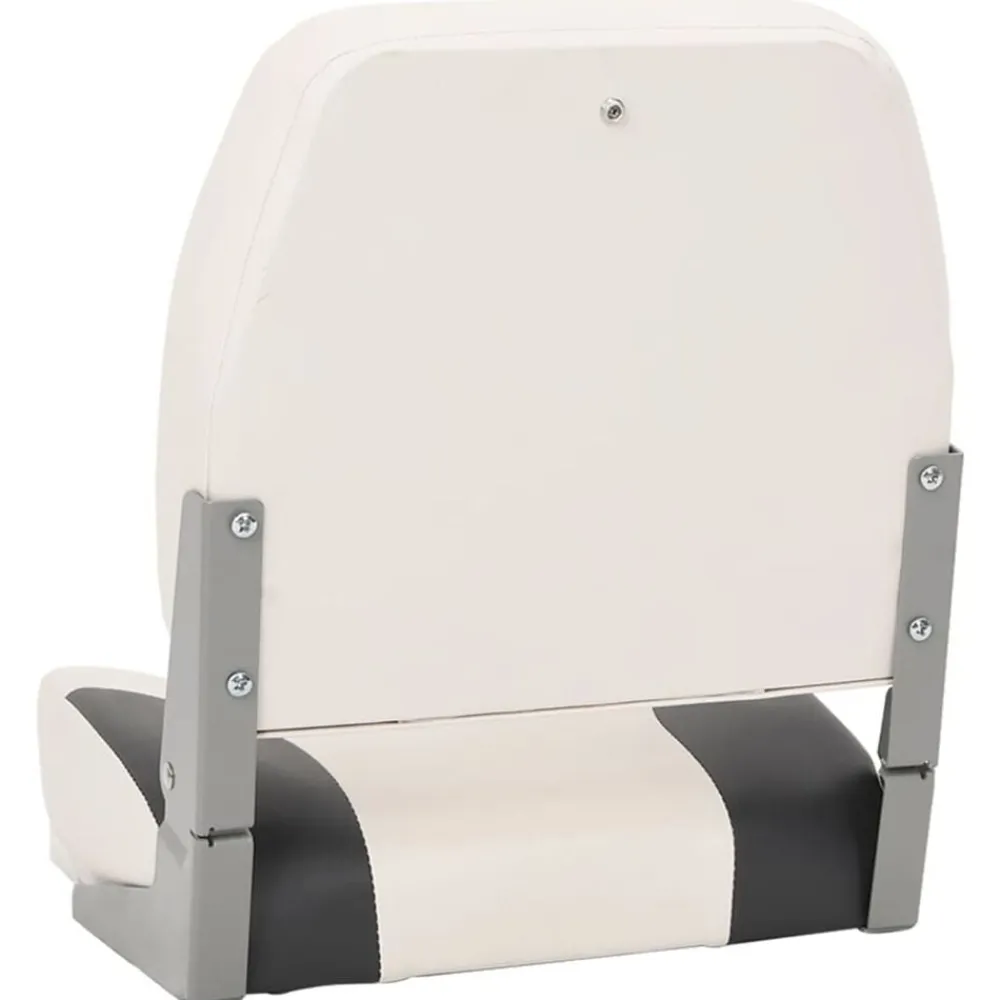vidaXL Asientos de barco plegables con respaldo alto 2 uds 41x36x48 cm gris oscuro y blanco Sale