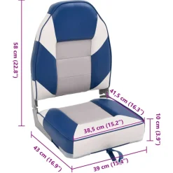 vidaXL Vehículos-Asientos de barco plegables con respaldo alto 2 uds 39x43x58 cm