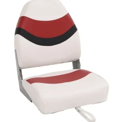 vidaXL Asientos de barco plegables con respaldo alto 2 uds 44x38x55 cm Rojo y negro New